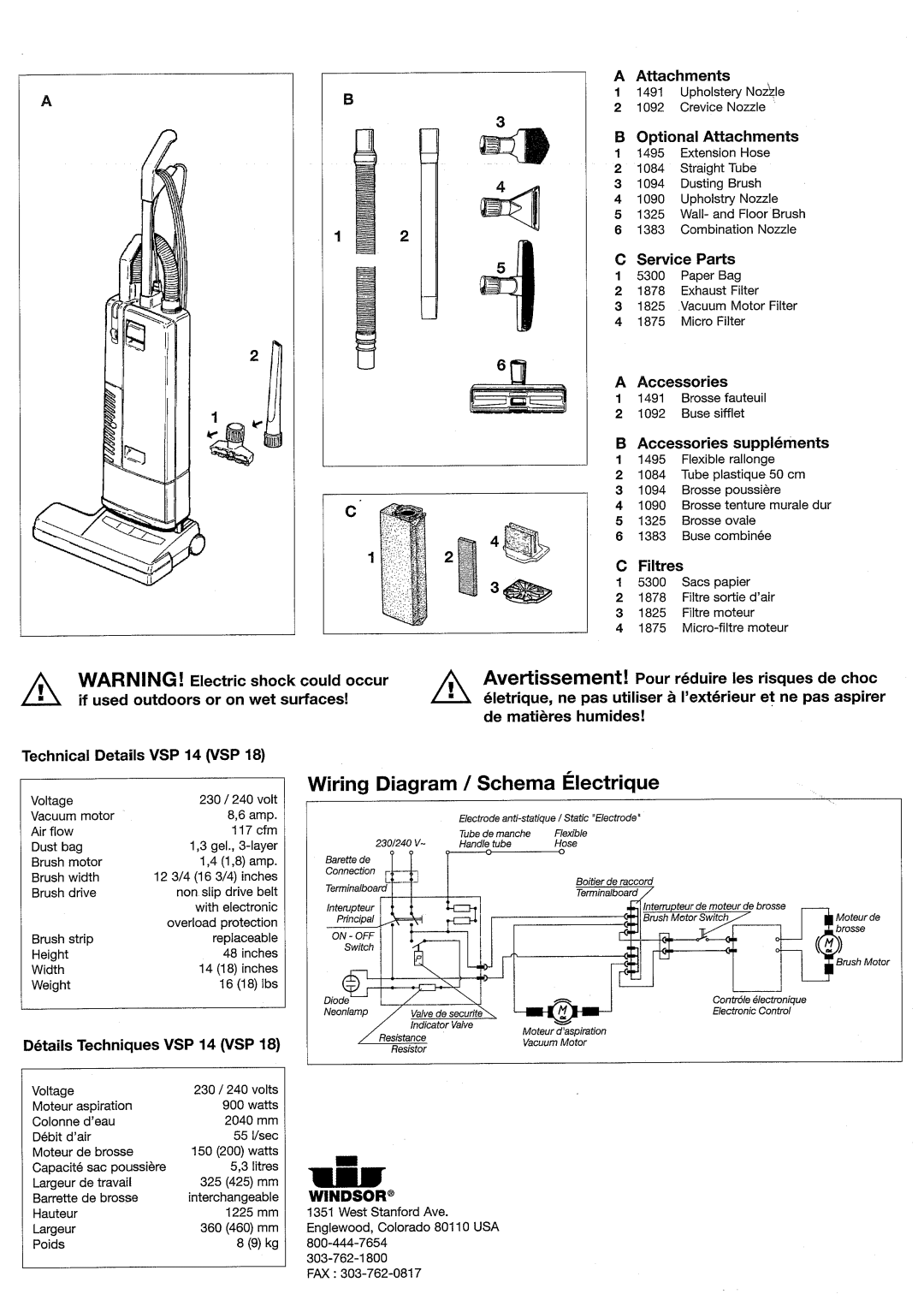 Windsor VSP18I, VSP14I, 10120390 manual 