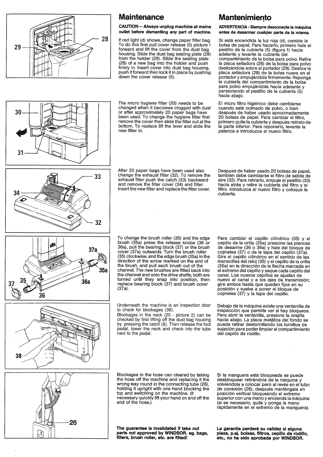 Windsor SRXP18, XP 18, 10120300 manual 