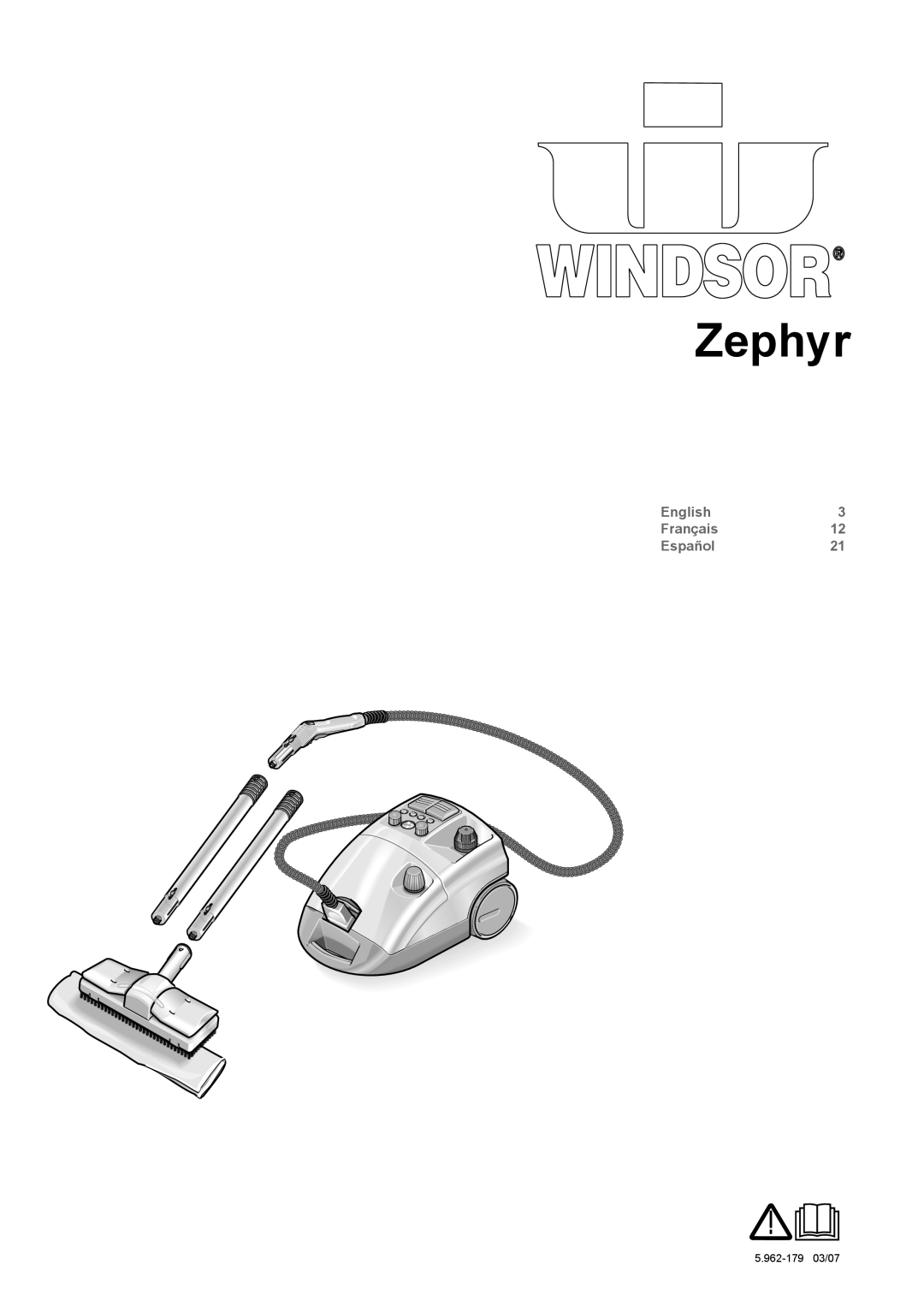Windsor Zephyr manual English, Français, Español, 5.962-17903/07 