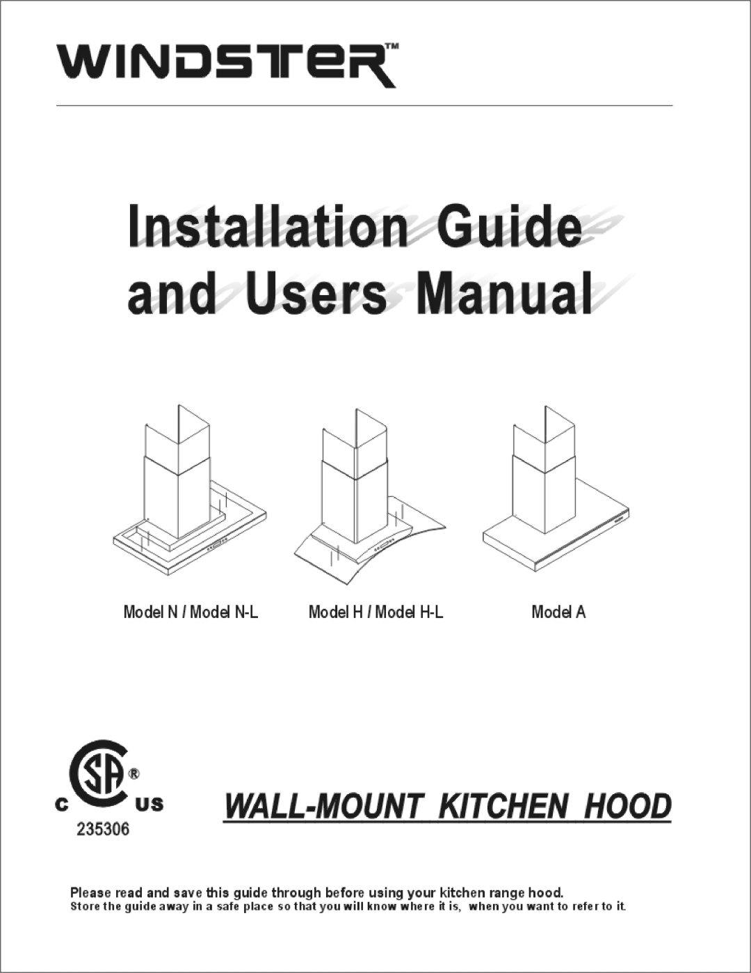 Windster N-L, H-L, A manual 