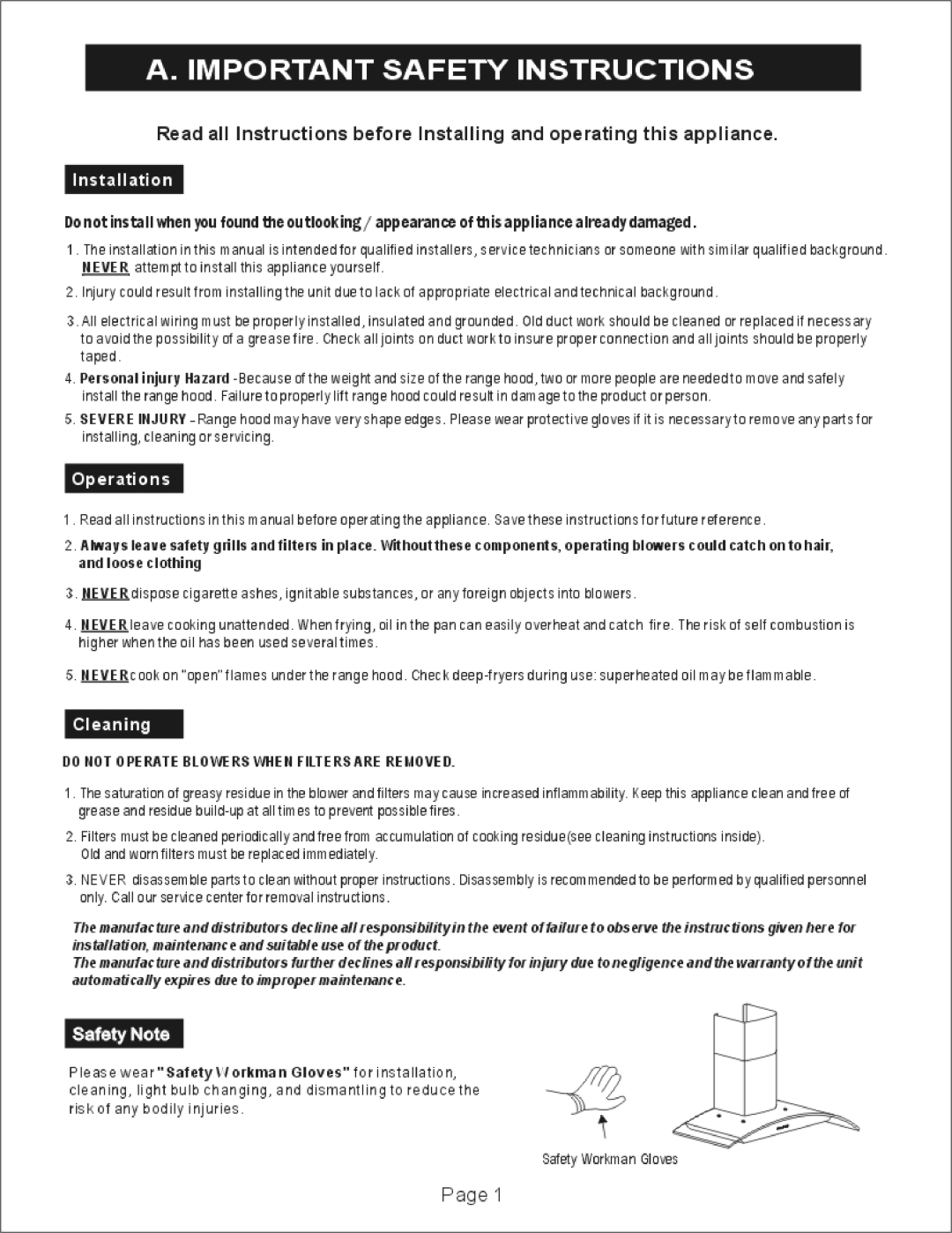 Windster N-L, H-L, A manual 