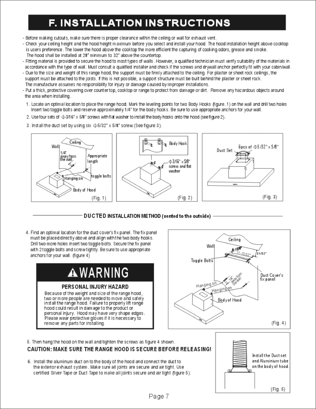 Windster A, N-L, H-L manual 