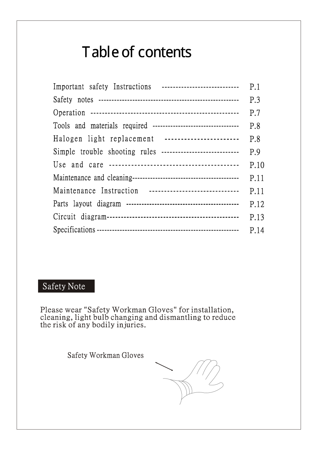Windster RA-1790, RA-902 manual Table of contents 