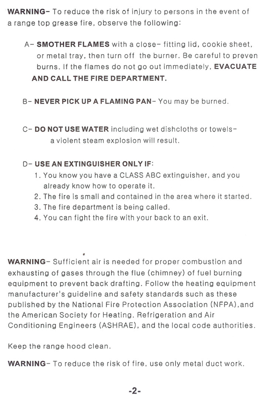 Windster RA.3030/3036, RA.3130/3136 operation manual Call Thefiredepartment 