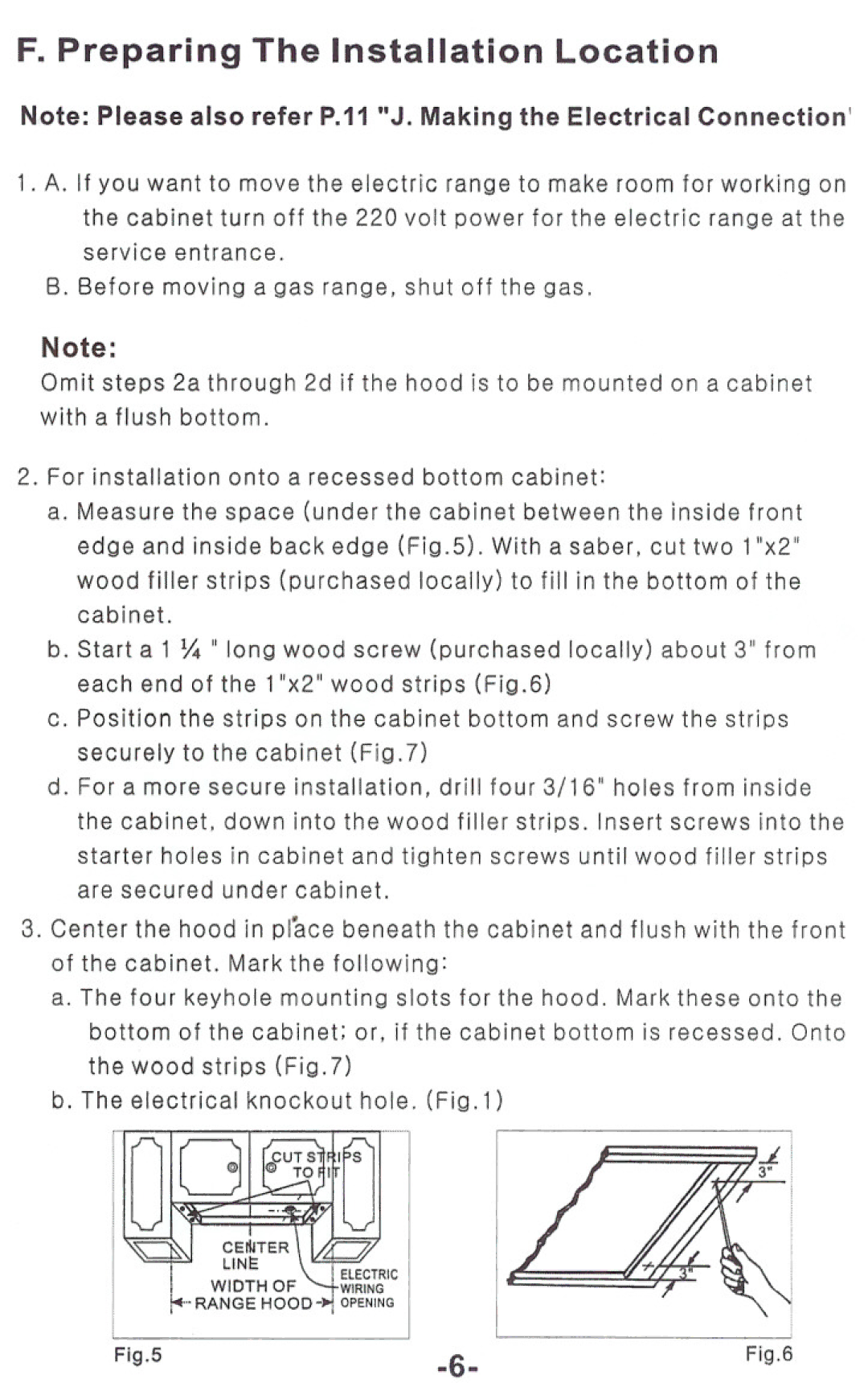 Windster RA.3030/3036, RA.3130/3136 operation manual Preparing The Installation Location 