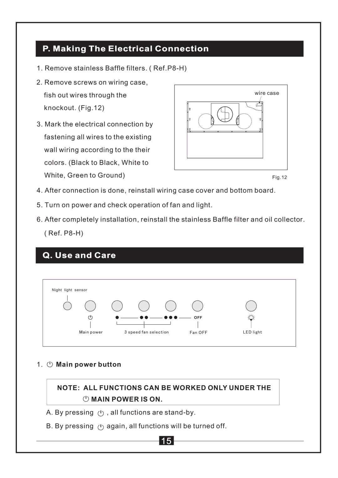 Windster WS-38 manual Making The Electrical Connection, Use and Care 