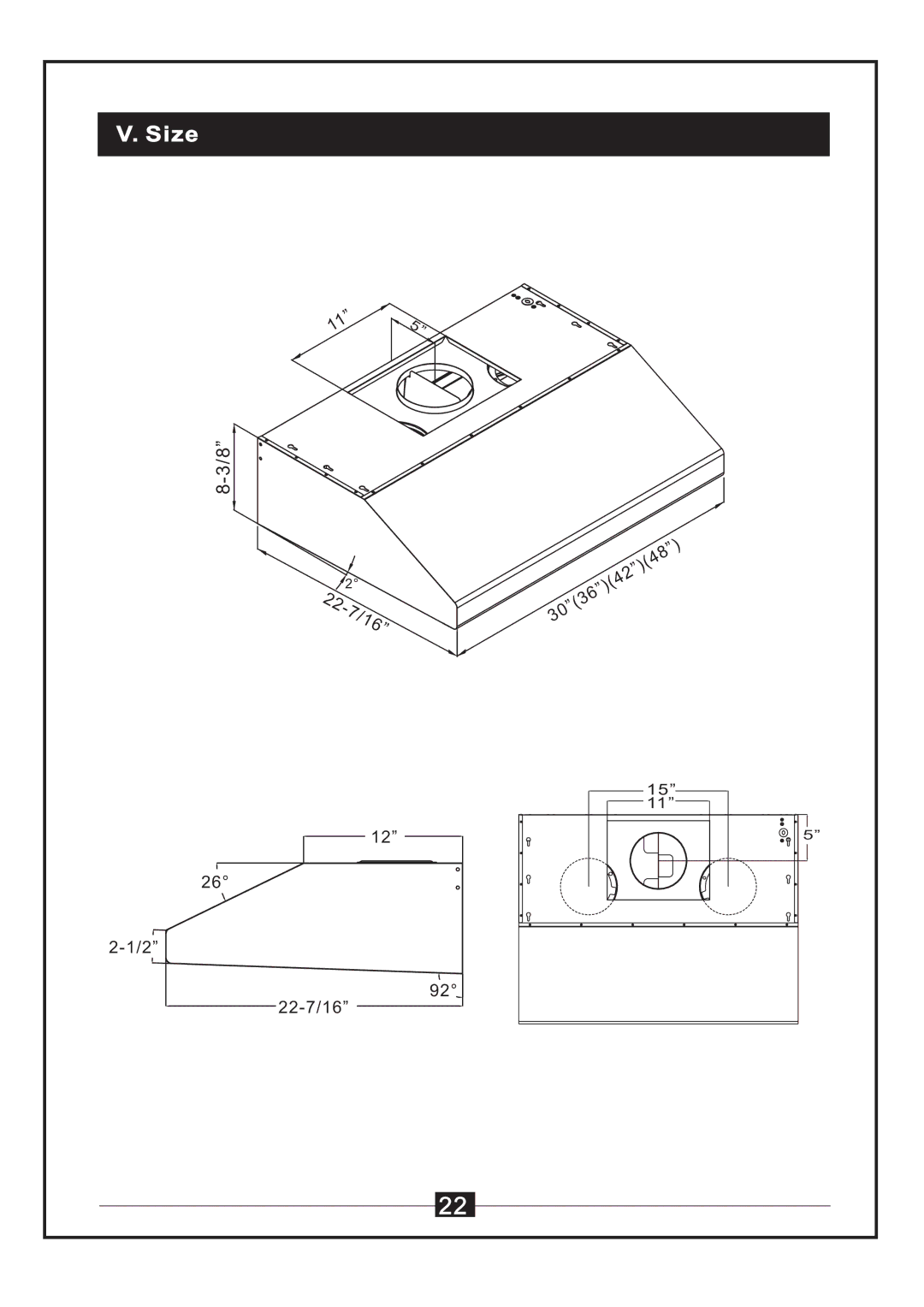 Windster WS-38 manual Size 