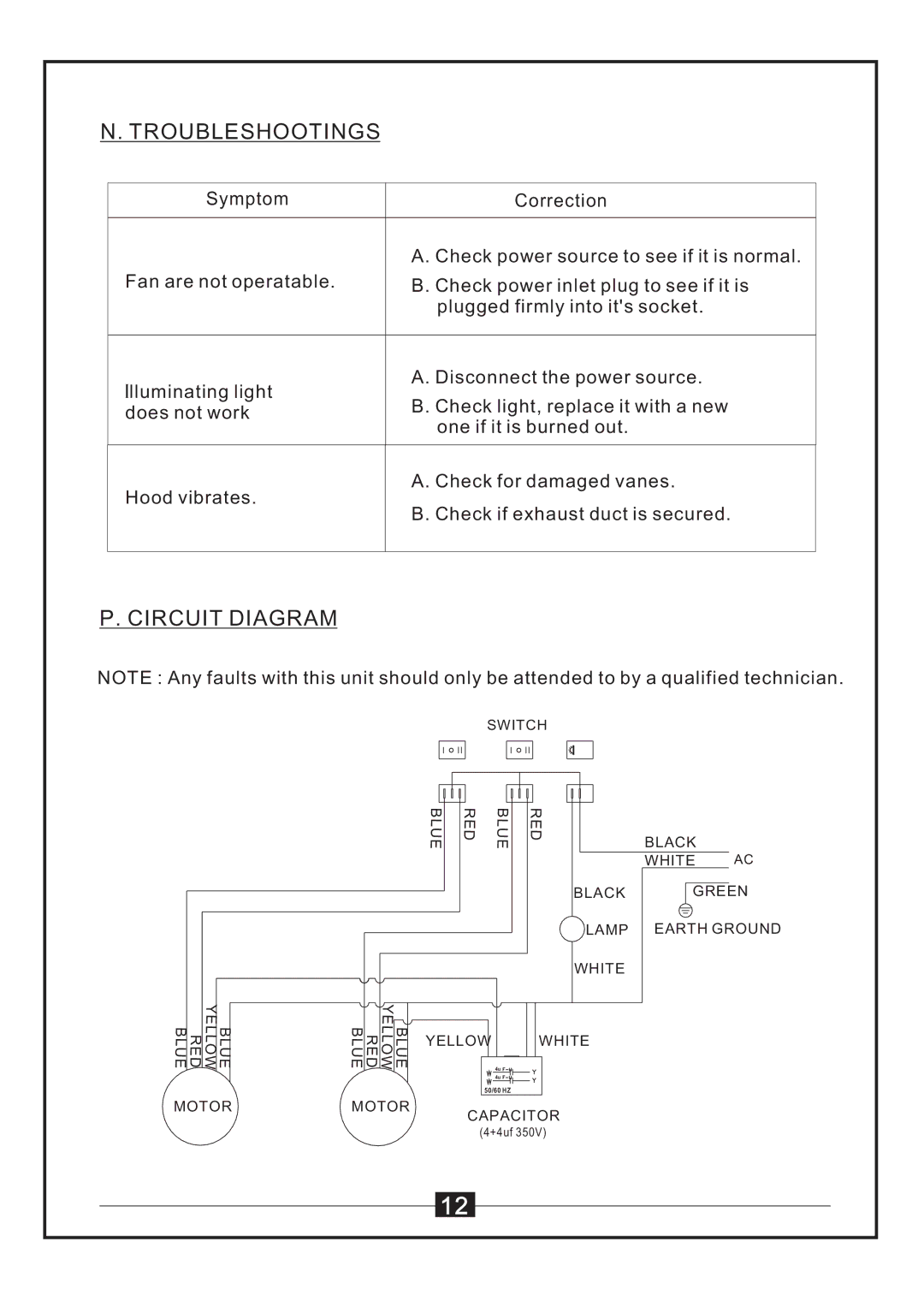 Windster WS-55 SERIES manual Troubleshootings, Circuitdiagram 