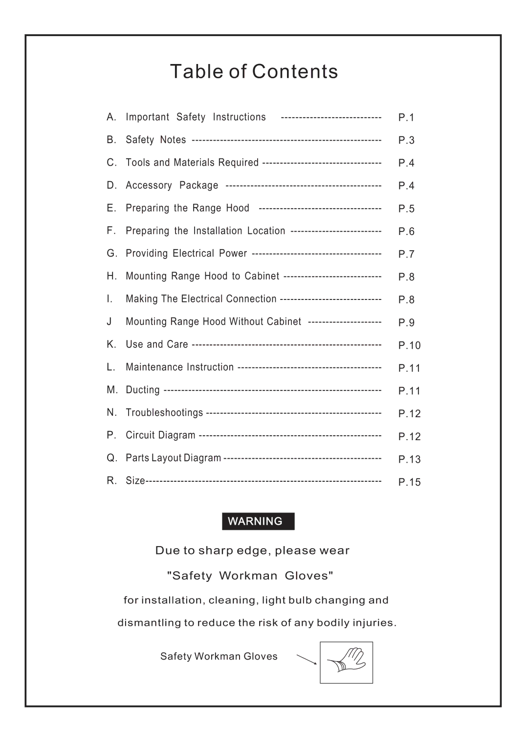 Windster WS-55 SERIES manual TableofContents 