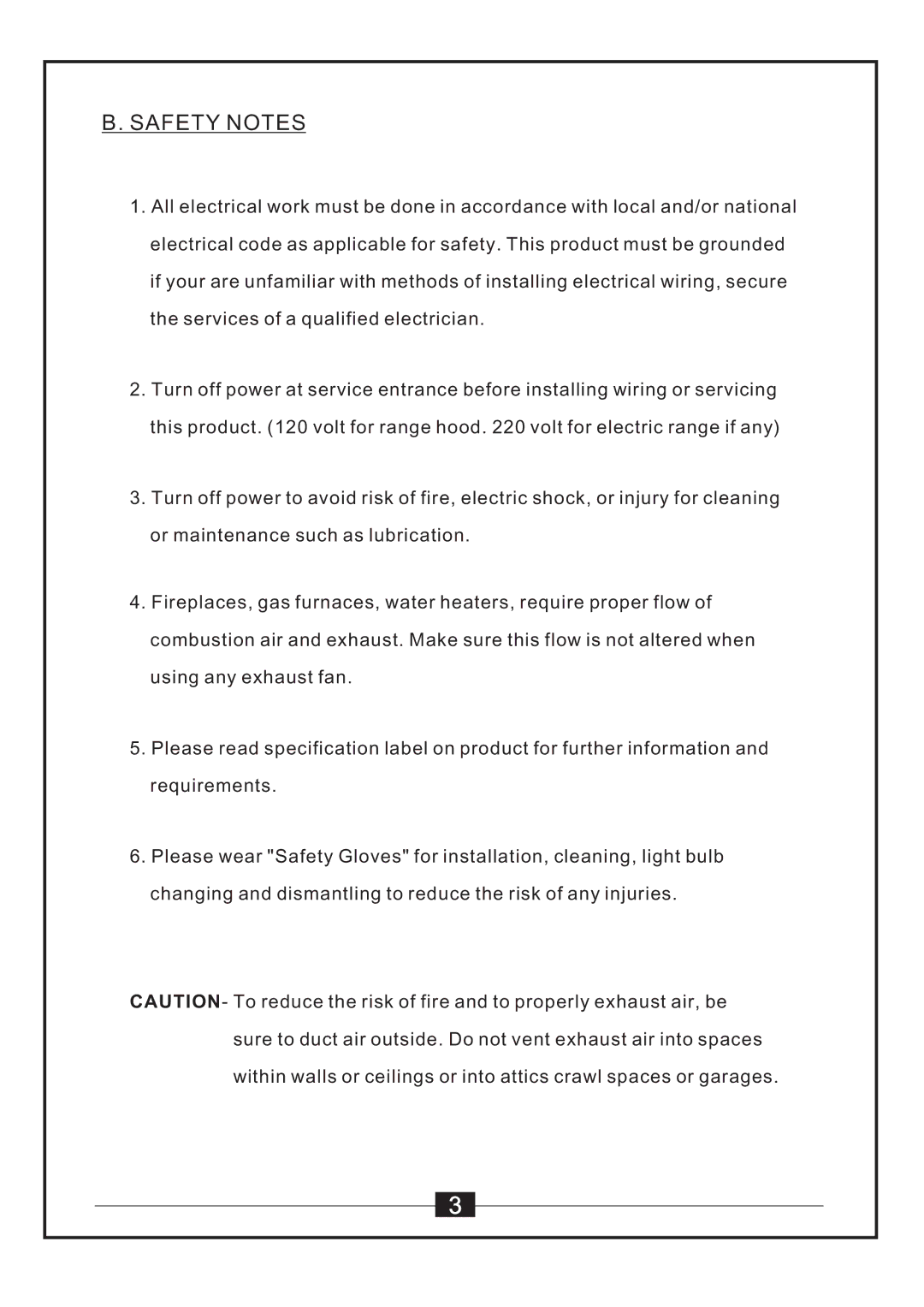 Windster WS-55 SERIES manual Safetynotes 