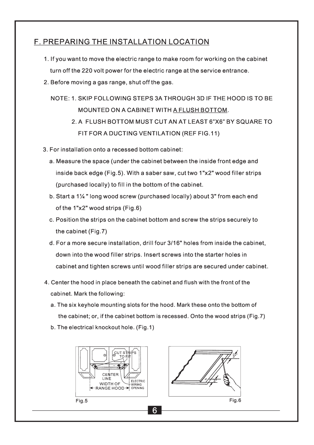 Windster WS-55 SERIES manual F.Preparingtheinstallationlocation, Beforemovingagasrange,shutoffthegas 