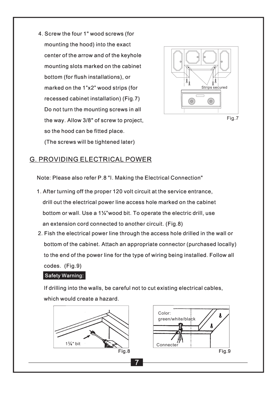 Windster WS-55 SERIES manual G.Providingelectricalpower, G.ProvidingElectricalPower 