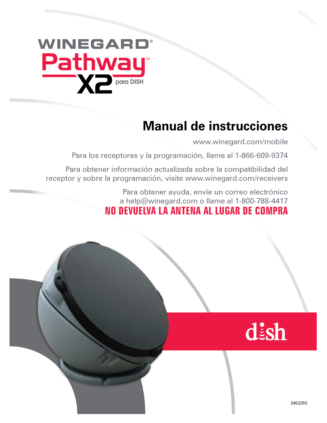 Winegard 2452292 instruction manual Manual de instrucciones 