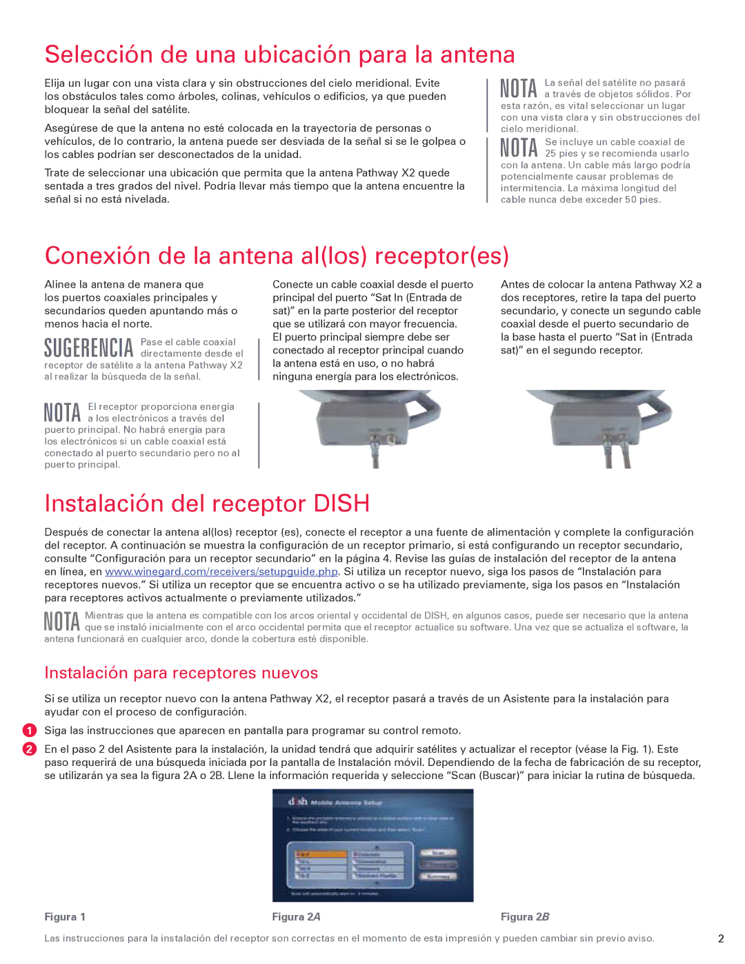 Winegard 2452292 instruction manual Selección de una ubicación para la antena, Conexión de la antena allos receptores 