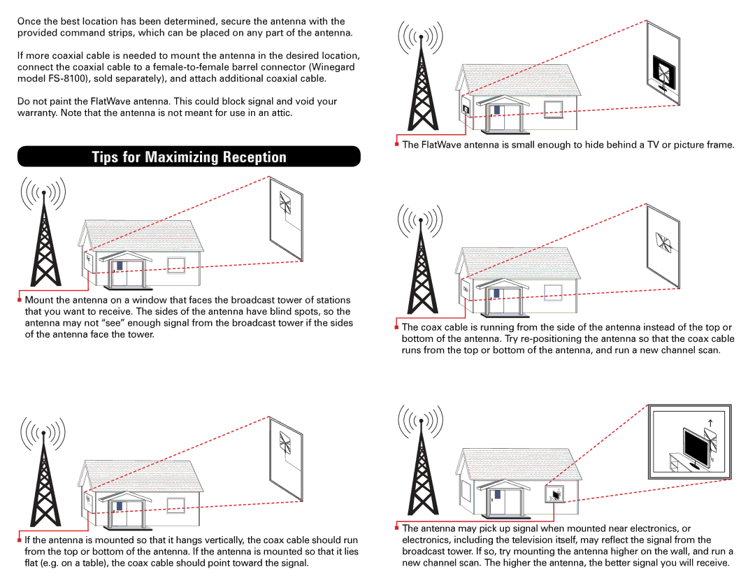 Winegard FL-5000 specifications Tips for Maximizing Reception 