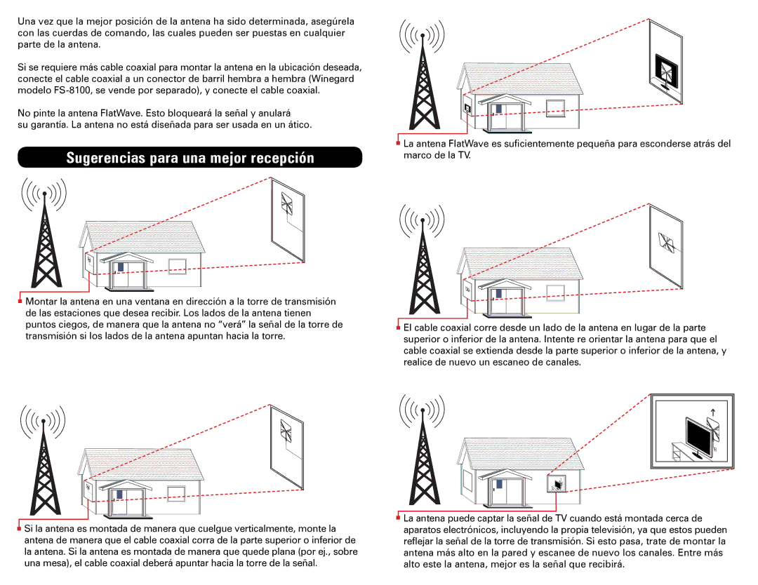 Winegard FL-5000 specifications Sugerencias para una mejor recepción 