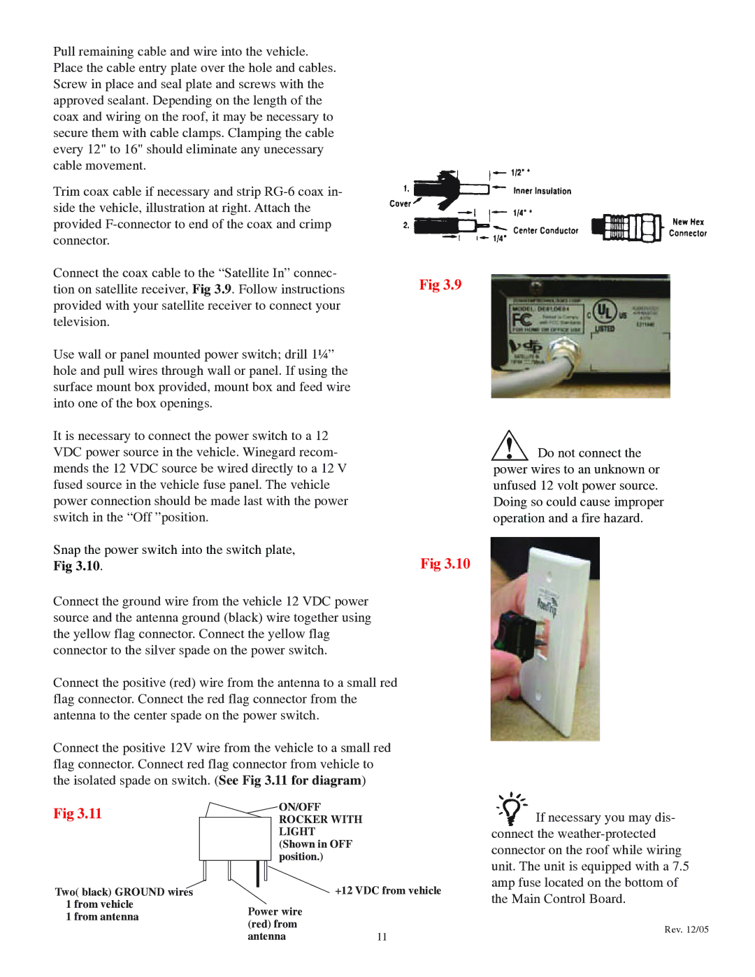 Winegard LP-1000 operation manual On/Off 