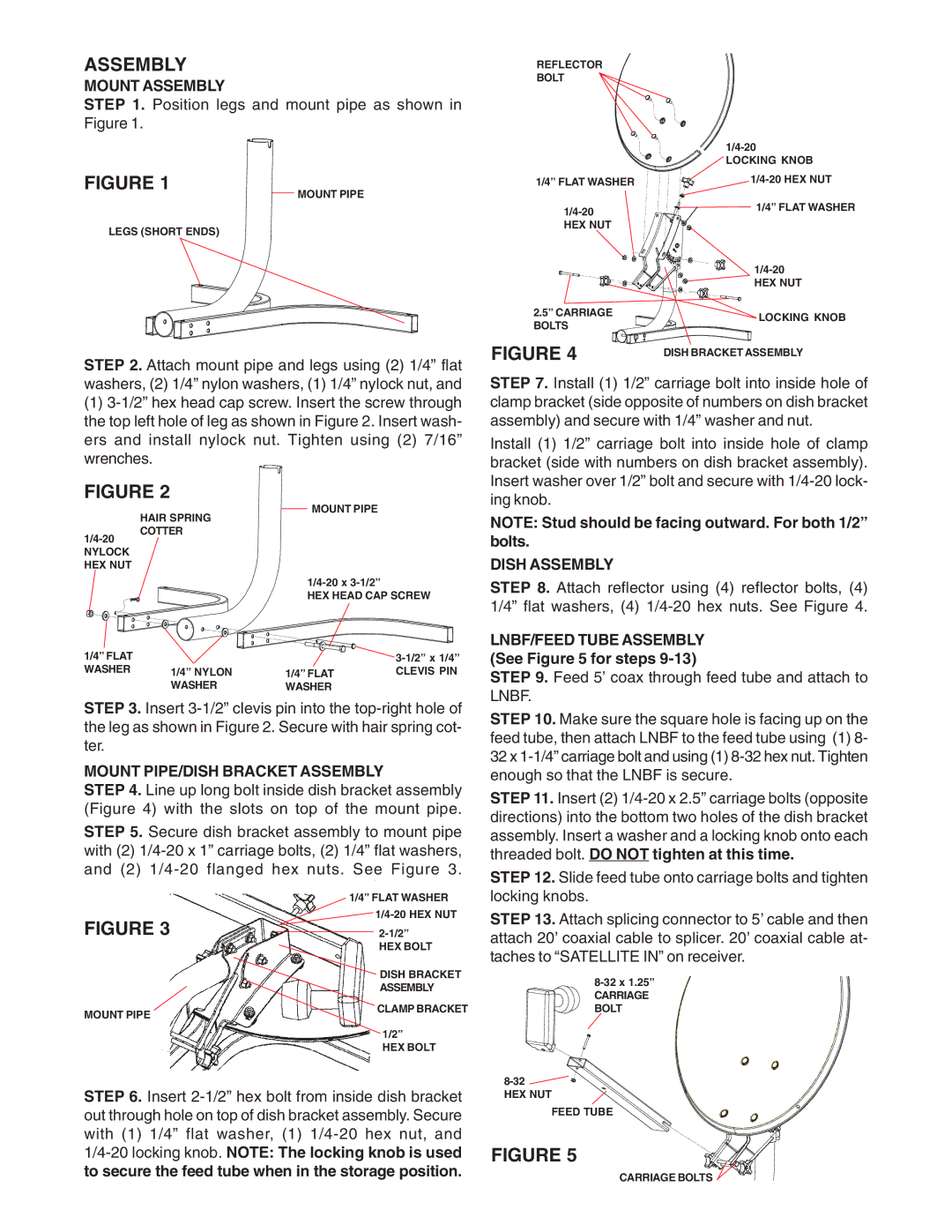 Winegard PM-2000 manual Mount Assembly 