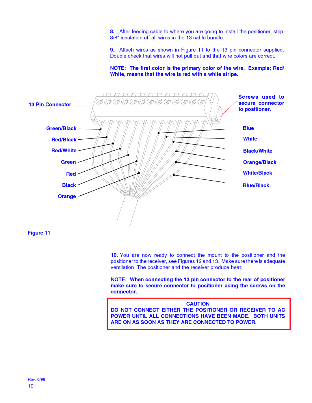 Winegard RD-9946 installation manual Rev /98 