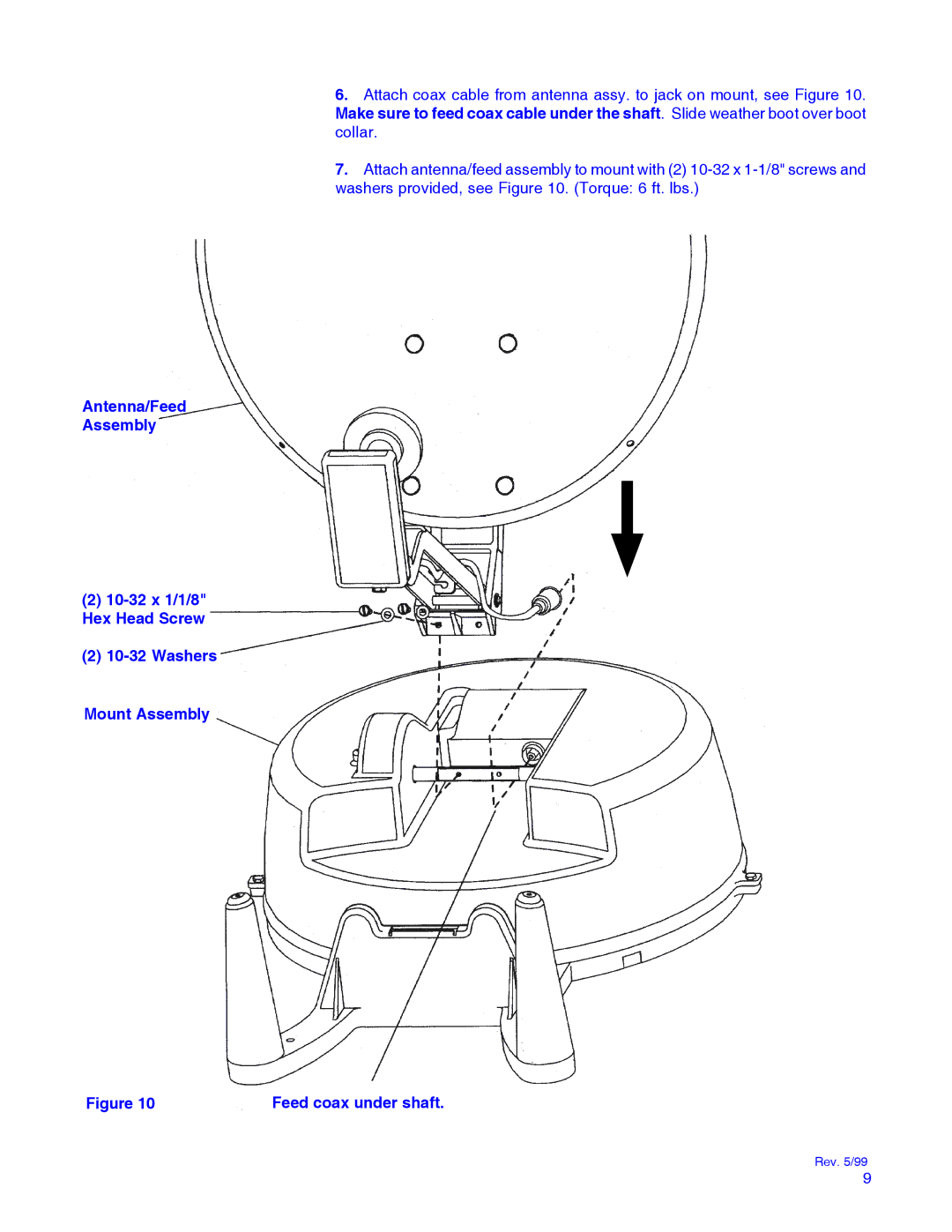 Winegard RD-9946 installation manual Rev /99 