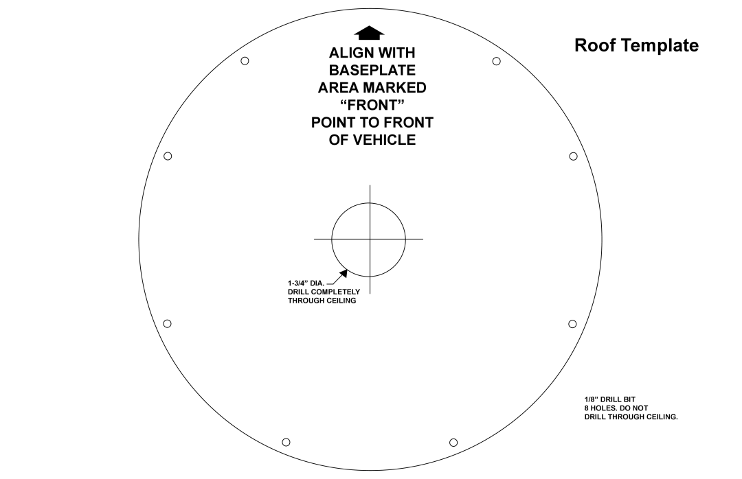 Winegard RM-EX02 manual Roof Template 