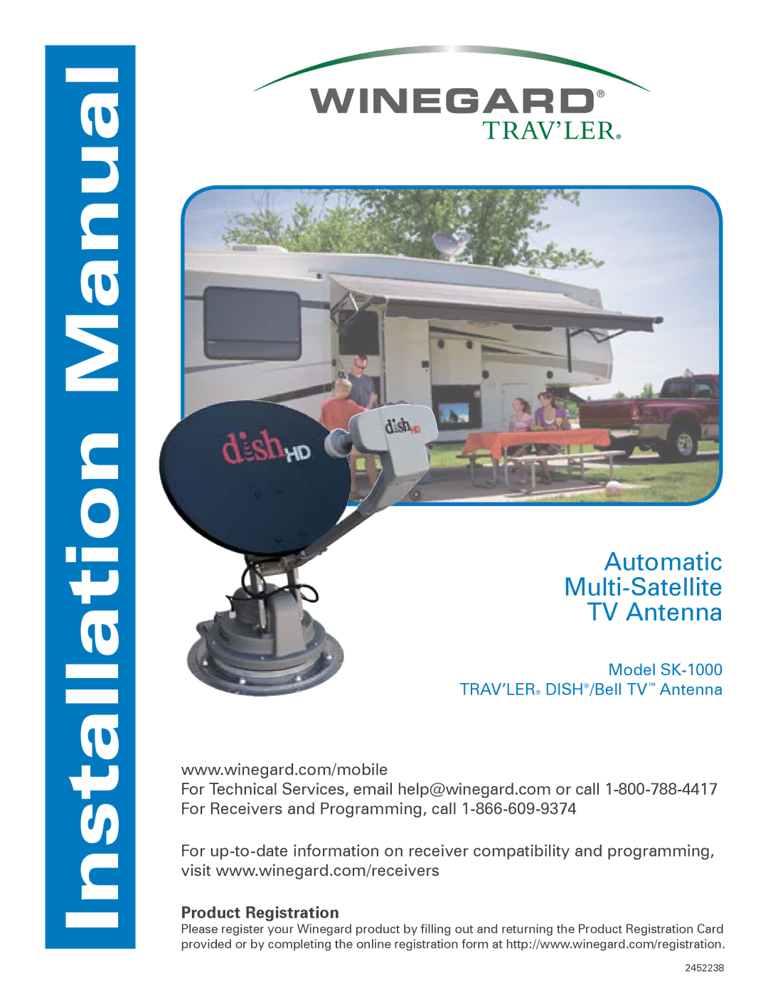 Winegard SK-1000 installation manual Installation Manual, Automatic Multi-Satellite TV Antenna 