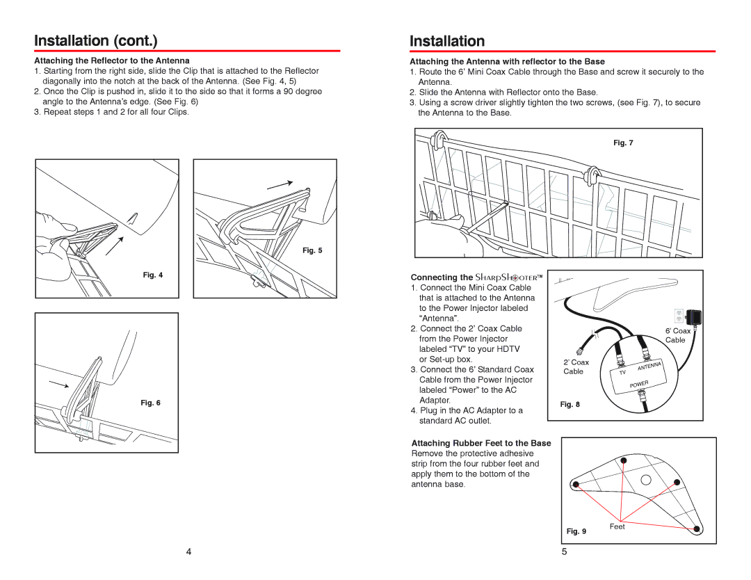 Winegard SS-3000 specifications Attaching the Reflector to the Antenna, Attaching the Antenna with reflector to the Base 