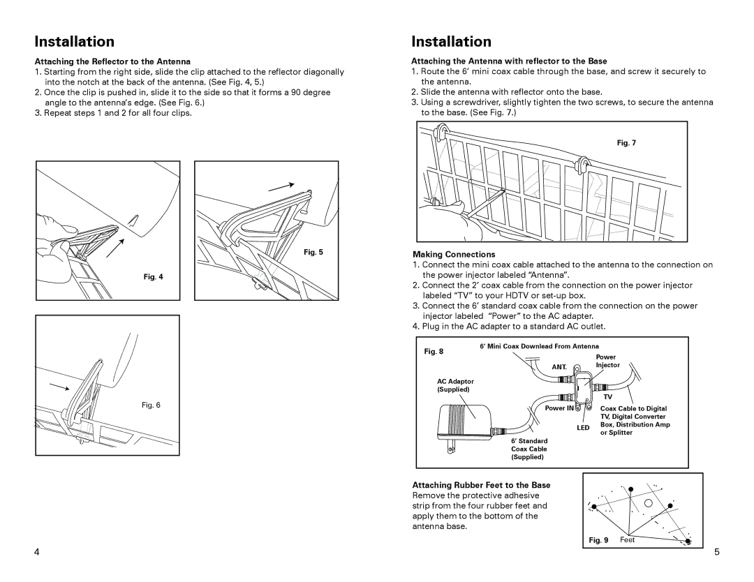 Winegard SS-3000 manual Attaching the Reflector to the Antenna, Attaching the Antenna with reflector to the Base 