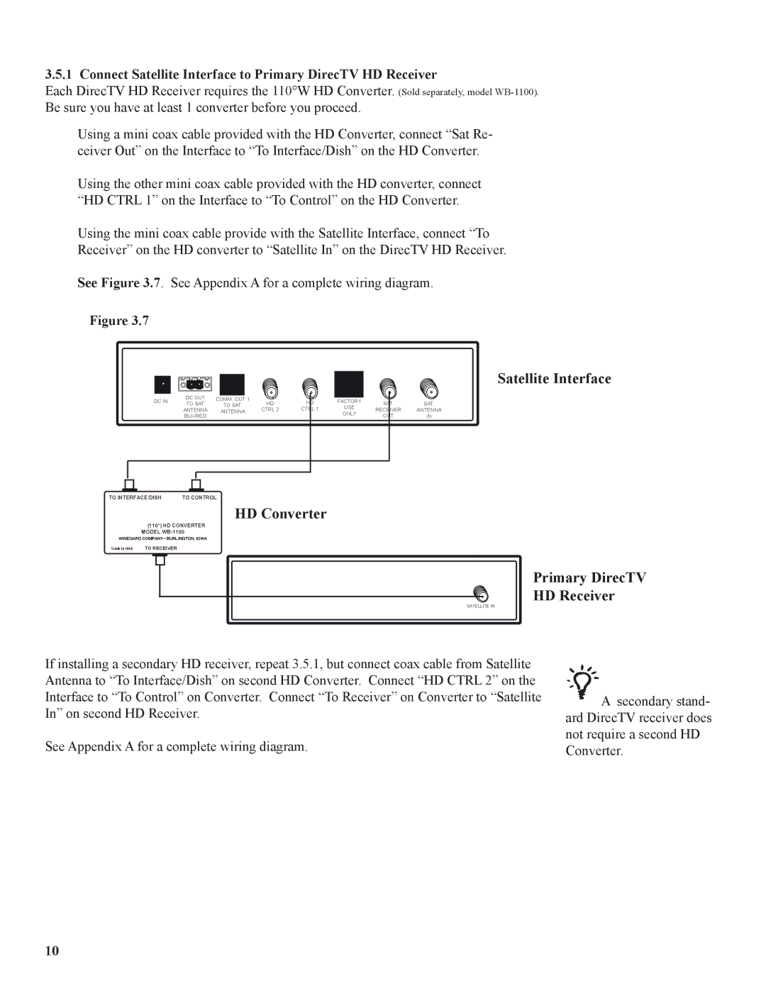 Winegard WB-2000, WB-2700 operation manual Satellite Interface 