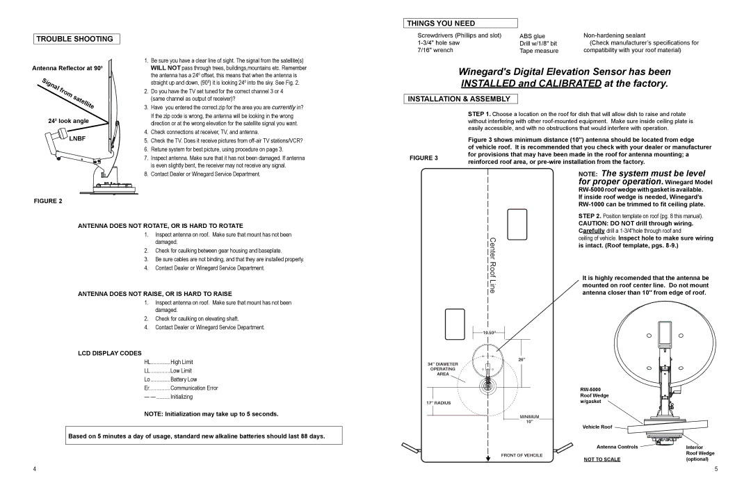 Winegard WI-DM54, WI-DM04 owner manual Trouble Shooting, Things YOU Need, Installation & Assembly 