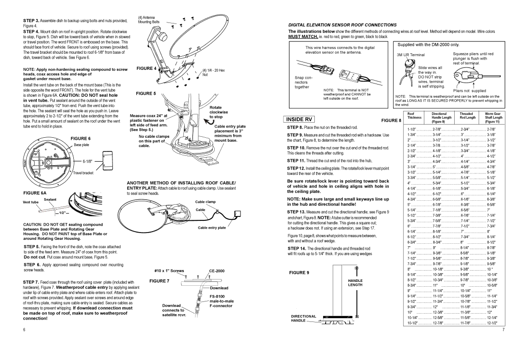 Winegard WI-DM04, WI-DM54 owner manual Inside RV, Is shown in A. Caution do not seal hole, Tube end to hold in place 