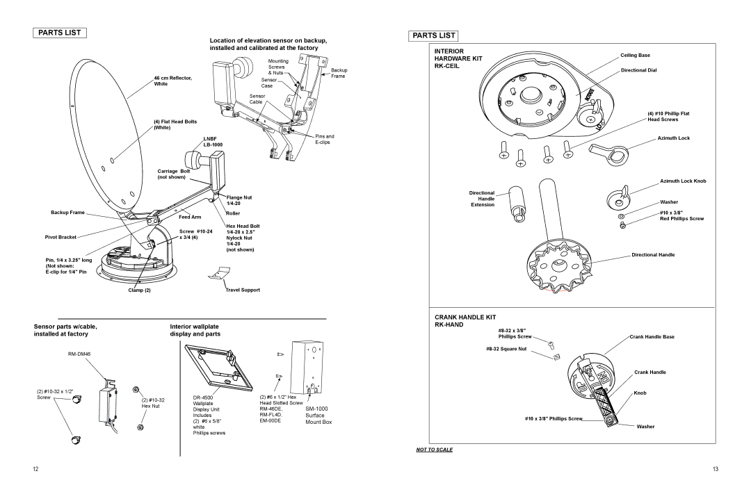 Winegard WI-DM54, WI-DM04 owner manual Interior, Hardware KIT, Rk-Ceil, Crank Handle KIT RK-HAND 