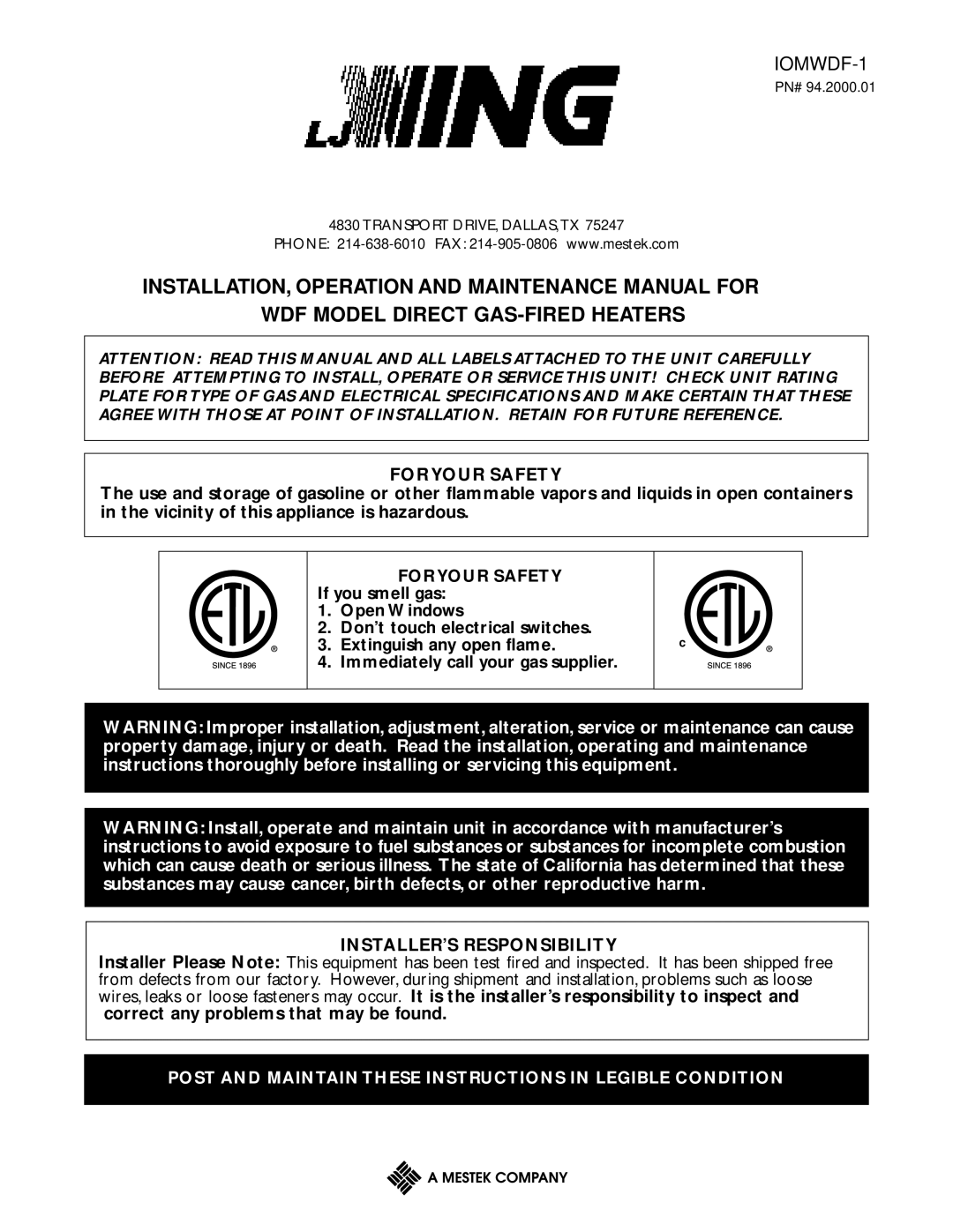 Wing Enterprises IOMWDF-1 specifications 