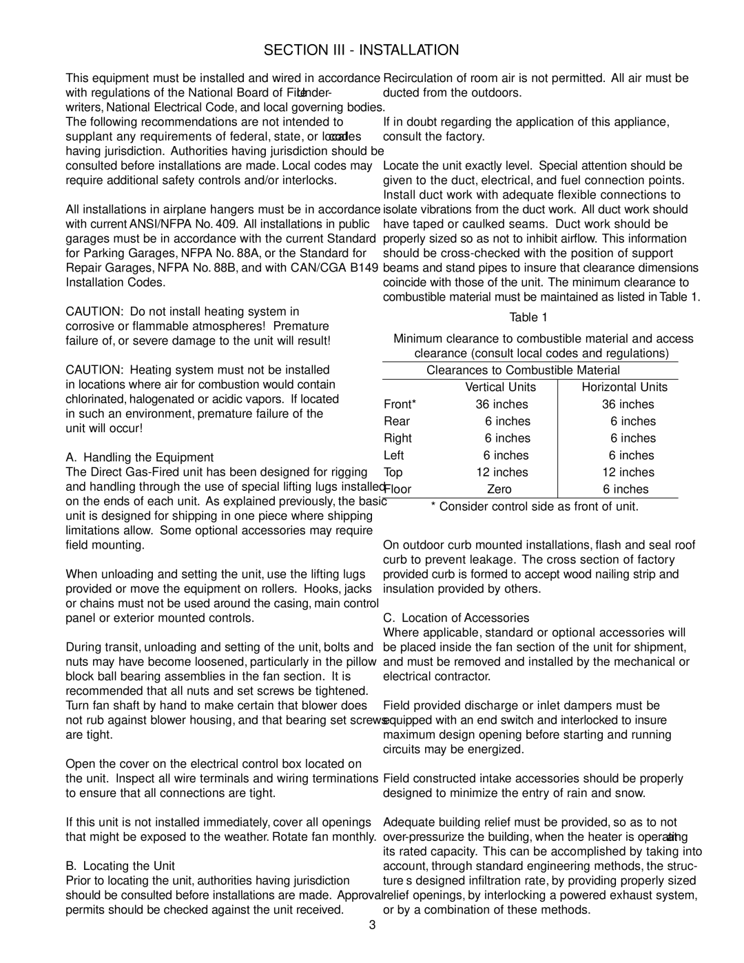 Wing Enterprises IOMWDF-1 specifications Section III Installation, Locating the Unit, Location of Accessories 