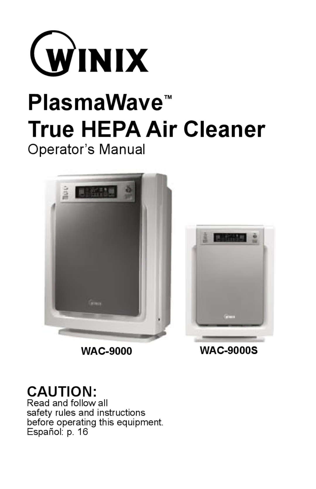 Winix WAC-9000 warranty PlasmaWave True Hepa Air Cleaner 