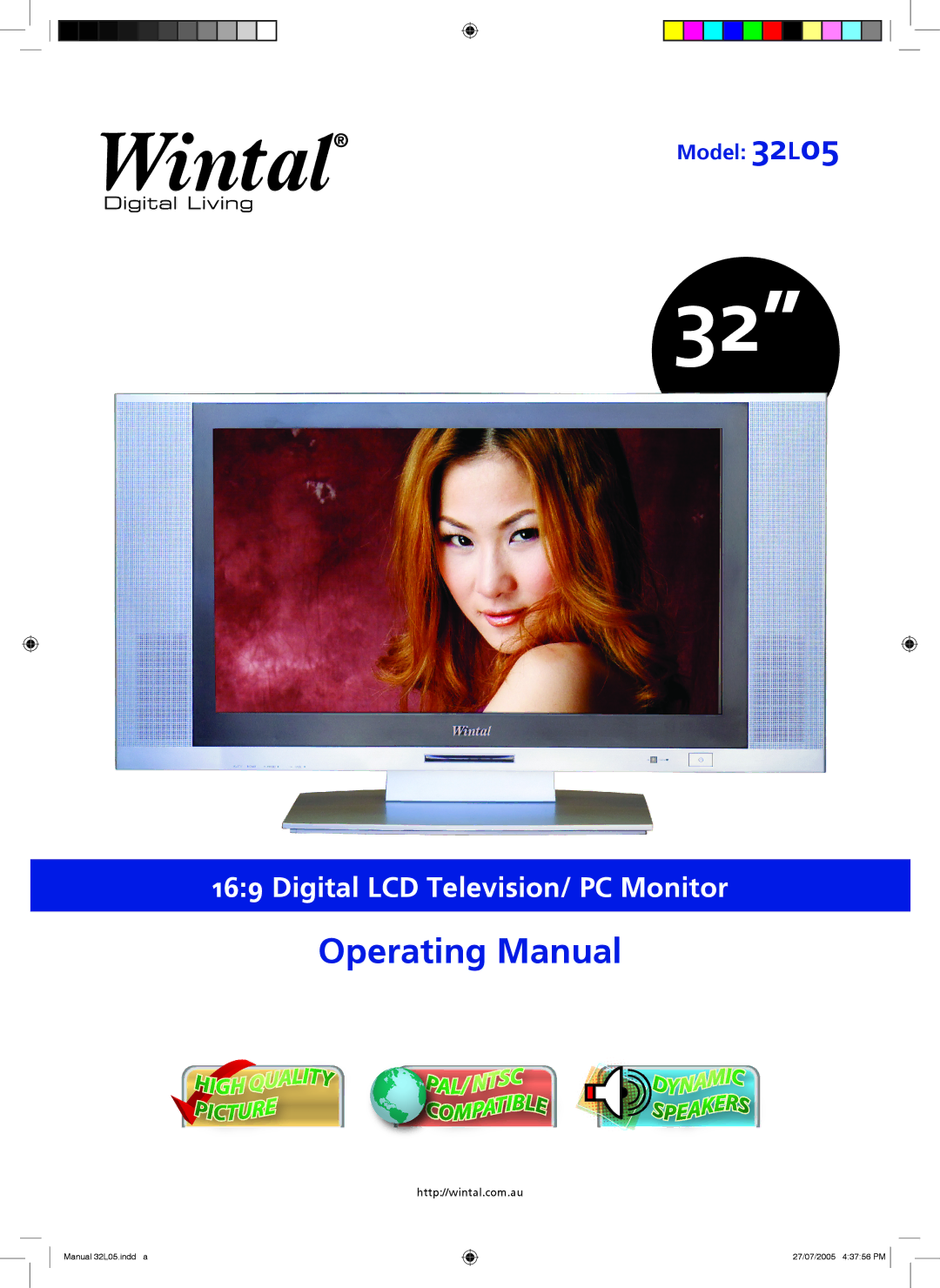 Wintal 32L05 manual Operating Manual 