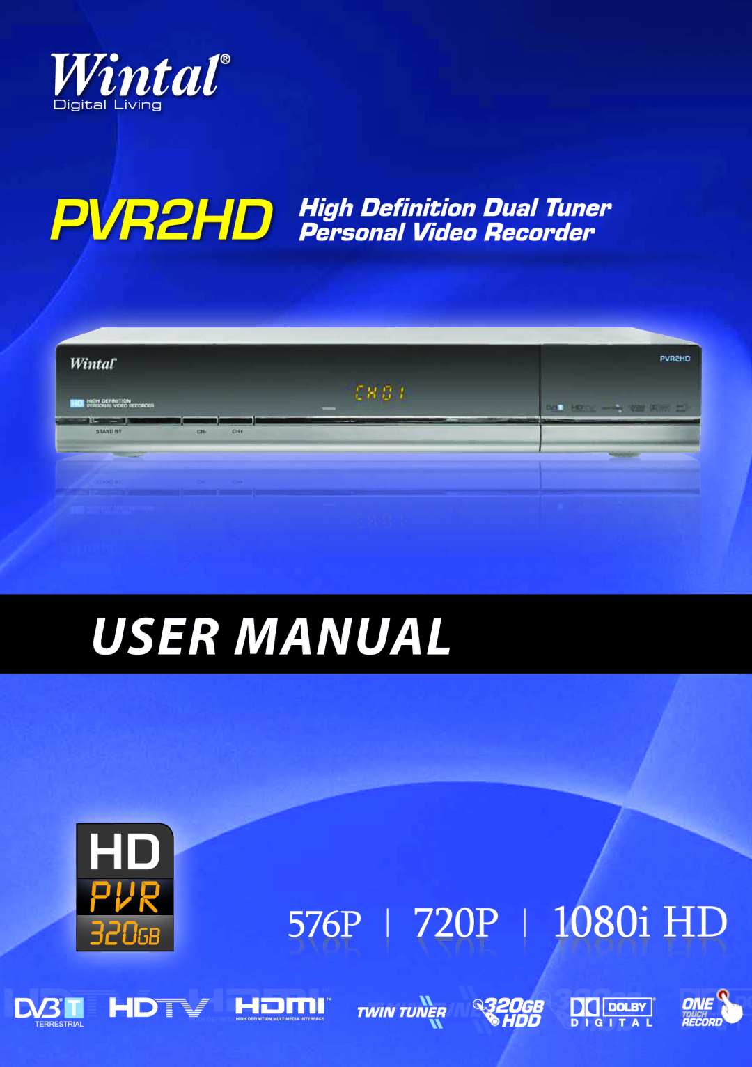 Wintal PVR2HD, 720P, 1080I manual 