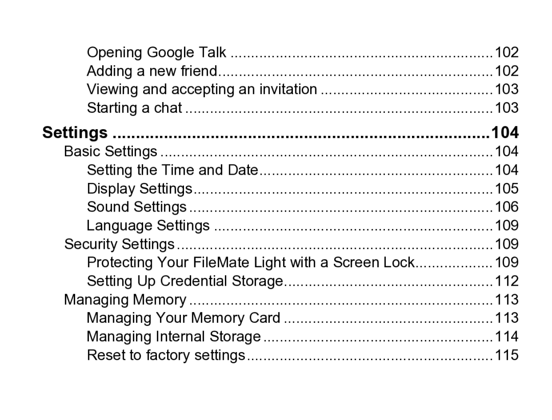 Wintec Industries 3FMT700A2-8G-R user manual Settings, 104 