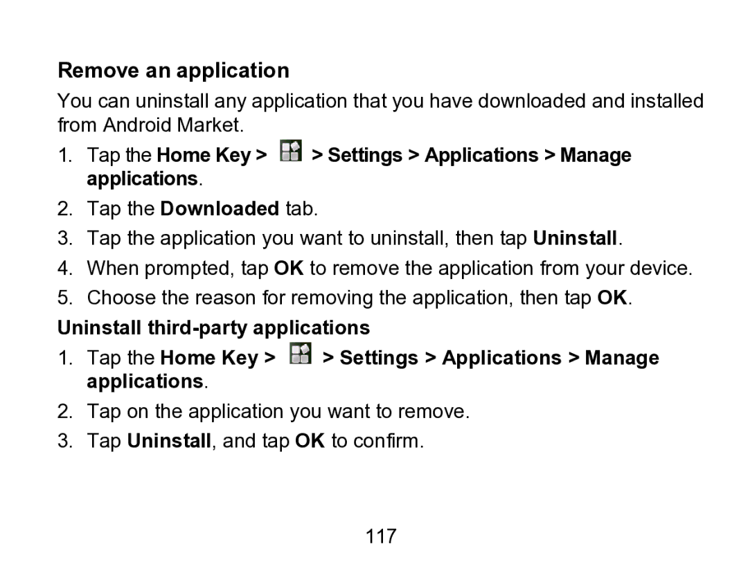 Wintec Industries 3FMT700A2-8G-R user manual Remove an application 