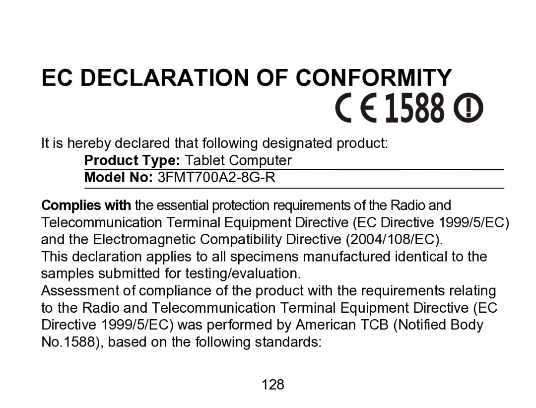 Wintec Industries 3FMT700A2-8G-R user manual EC Declaration of Conformity 