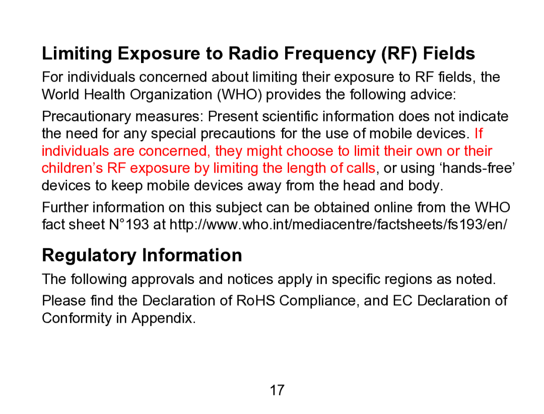 Wintec Industries 3FMT700A2-8G-R user manual Limiting Exposure to Radio Frequency RF Fields, Regulatory Information 