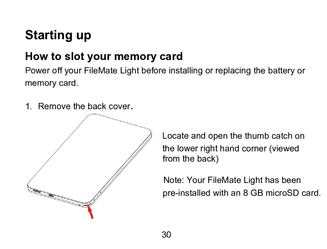 Wintec Industries 3FMT700A2-8G-R user manual Starting up, How to slot your memory card 