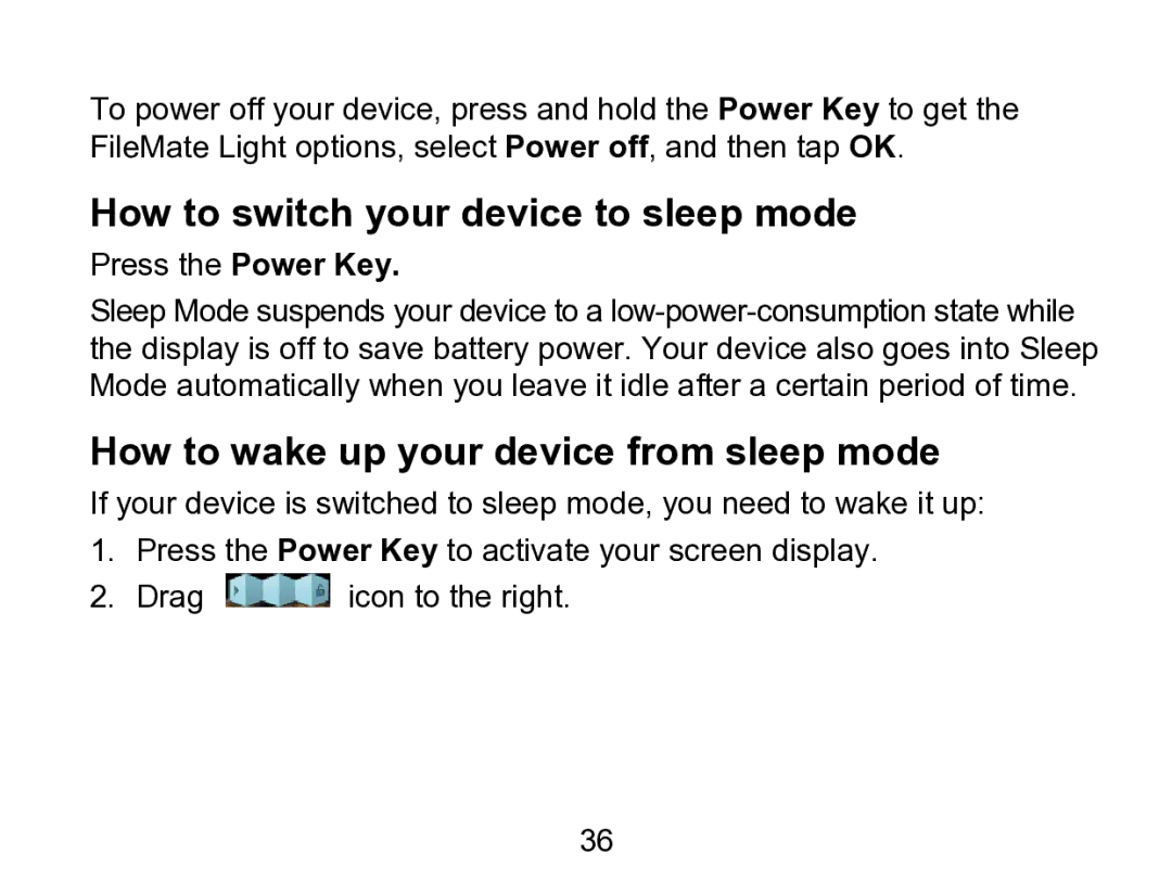 Wintec Industries 3FMT700A2-8G-R How to switch your device to sleep mode, How to wake up your device from sleep mode 