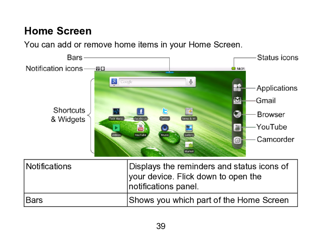 Wintec Industries 3FMT700A2-8G-R user manual Home Screen 