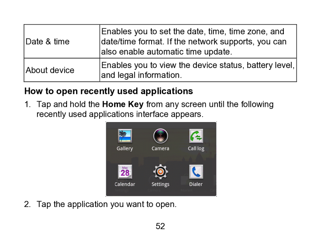 Wintec Industries 3FMT700A2-8G-R user manual How to open recently used applications 