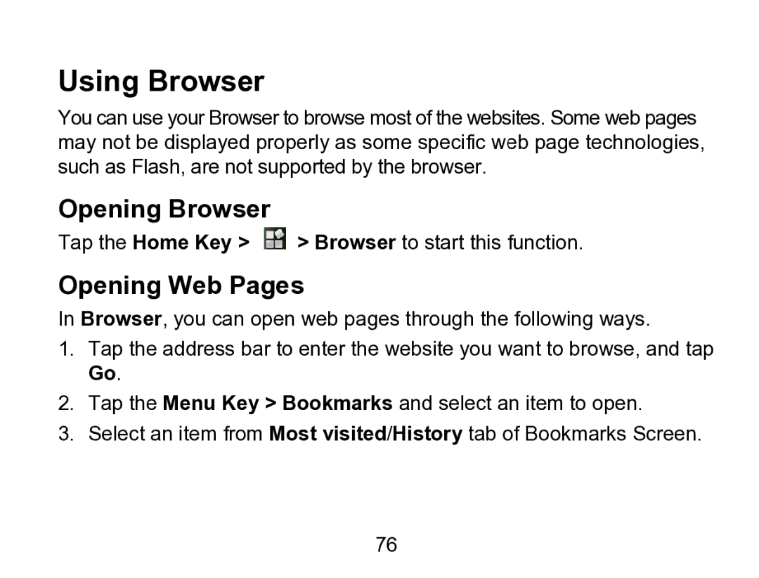 Wintec Industries 3FMT700A2-8G-R user manual Using Browser, Opening Browser, Opening Web Pages 