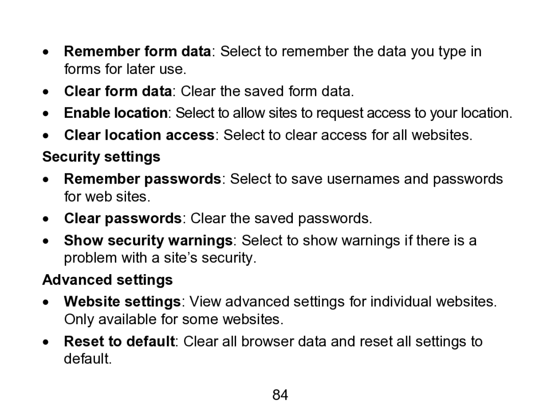 Wintec Industries 3FMT700A2-8G-R user manual Security settings, Advanced settings 