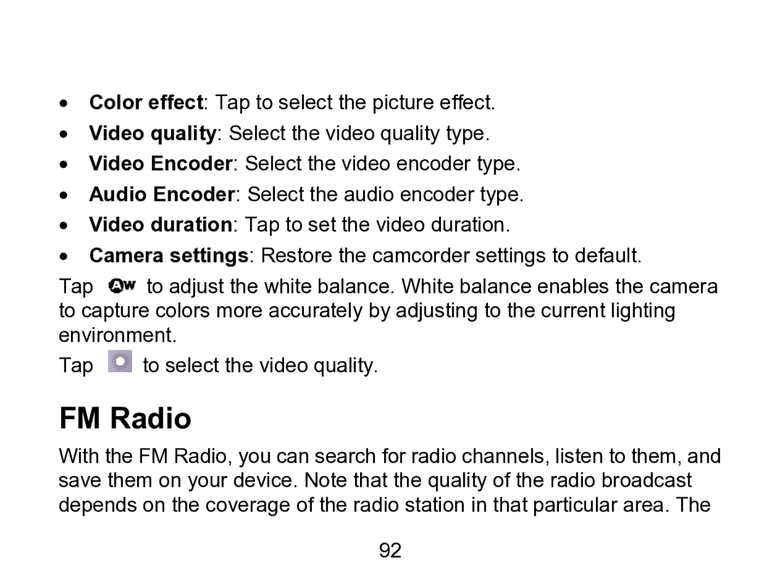 Wintec Industries 3FMT700A2-8G-R user manual FM Radio 