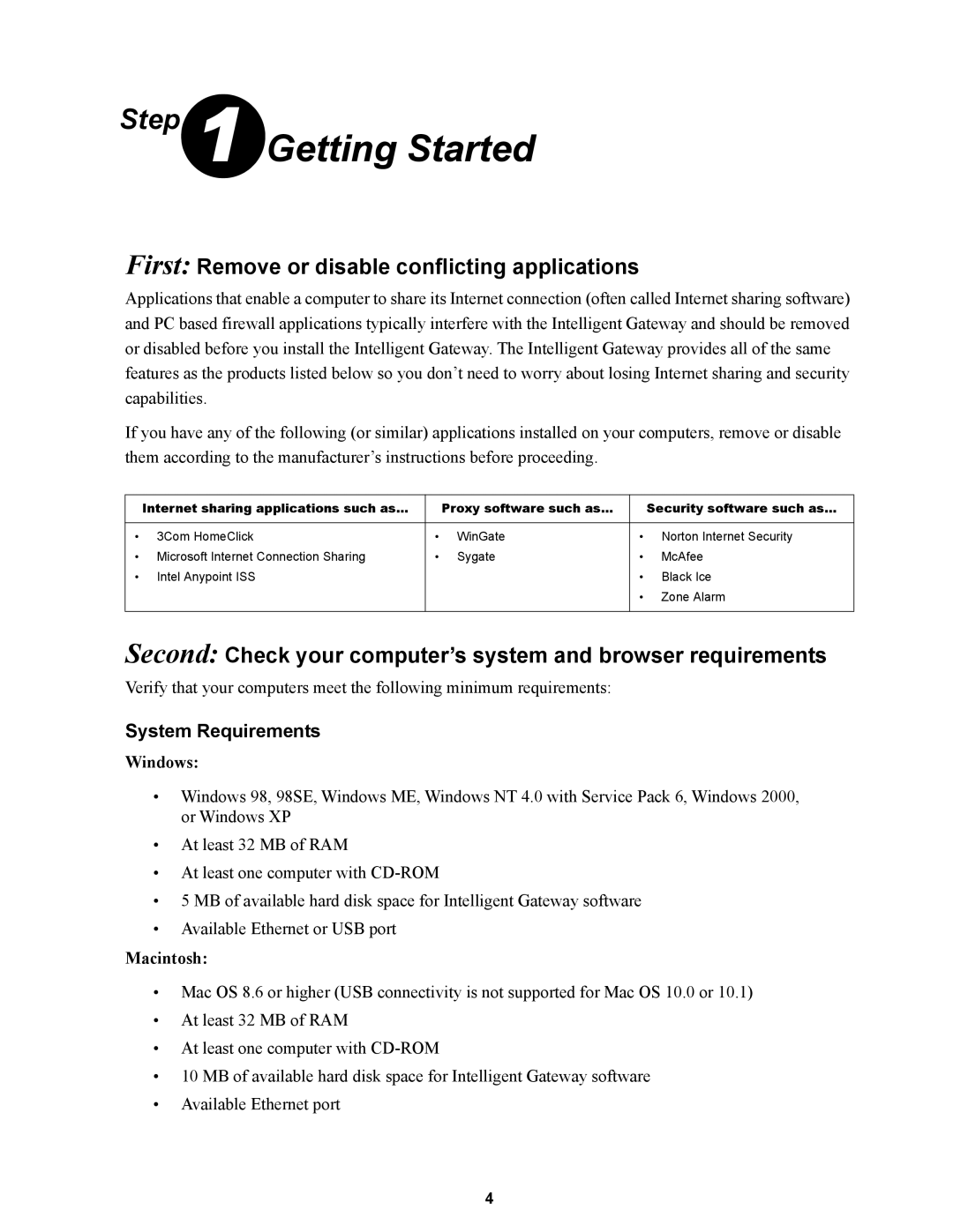 Wire World Of America 1800 manual Getting Started, First Remove or disable conflicting applications, System Requirements 