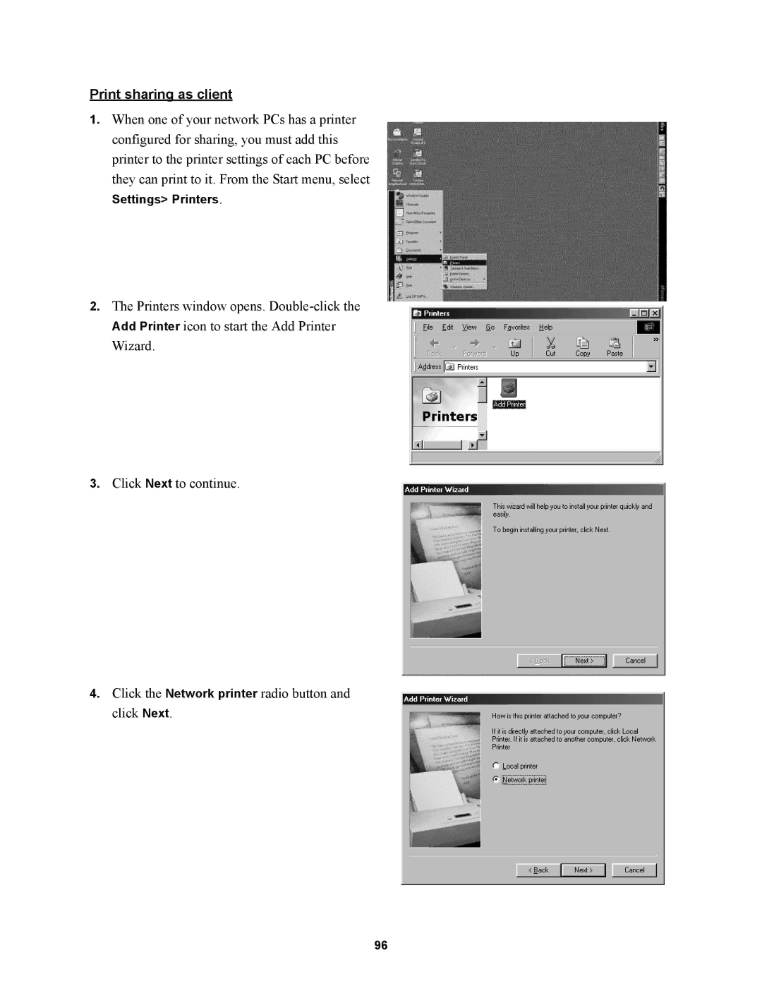 Wire World Of America 1800 manual Print sharing as client 